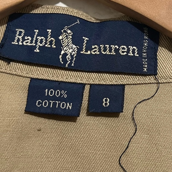 *Vintage Ralph Lauren Khaki Bomber Jacket Size 8 - Picture 5 of 6